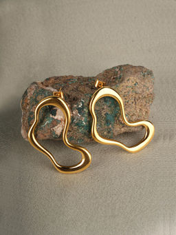 Palmonas - Womens Waterproof and Anti Tarnish Irregular Wave Drop Earrings