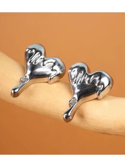 Palmonas - Womens Waterproof and Anti Tarnish Silver Dripping Heart Stud Earrings