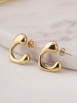 Palmonas - Womens Waterproof and Anti Tarnish Open Heart Hoop Earrings