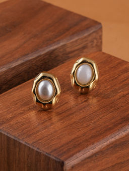 Palmonas - Womens Waterproof and Anti Tarnish Lumina Shore Pearls Stud Earrings