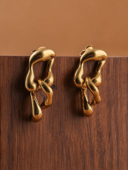 Palmonas - Womens Waterproof and Anti Tarnish Golden Nexus Links Drop Earrings