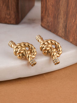 Palmonas - Womens Waterproof and Anti Tarnish Golden Mariner Knot Stud Earrings