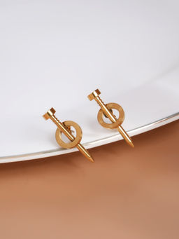 Palmonas - Womens Waterproof and Anti Tarnish Golden Rivet Stud Earrings
