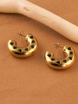 Palmonas - Womens Waterproof and Anti Tarnish Heart Cutout Hoop Earrings