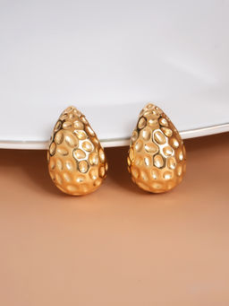 Palmonas - Womens Waterproof and Anti Tarnish Dimpled Dew Stud Earrings