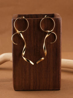 Palmonas - Womens Waterproof and Anti Tarnish Golden Figure Eight Drop Earrings