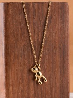 Palmonas - Waterproof and Anti-Tarnish Gold Teddy Bear Pendant Necklace