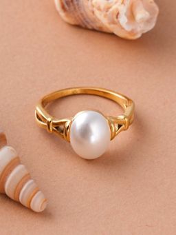 Palmonas - Waterproof and Anti-Tarnish Vintage Inspired Gold Pearl Ring (8)