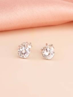 Palmonas - Womens Waterproof 925 Sterling Silver Four Prong Classic Stud Earrings