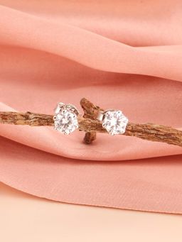 Palmonas - Womens 925 Sterling Silver Halo Style Diamond Stud Earrings