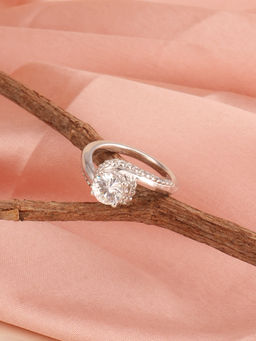 Palmonas - Womens 925 Sterling Silver Cushion-Cut Halo Ring