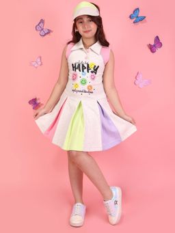 Cutecumber - Girls Grey Polyester Sleeveless Dress