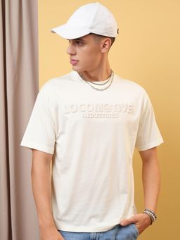 LOCOMOTIVE - Premium Typography Relaxed Fit Drop Shoulder Round Neck T-Shirt
