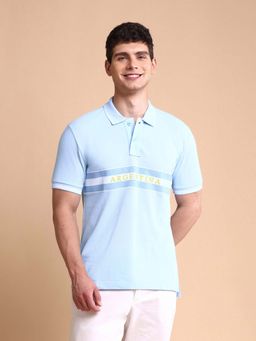 U.S. POLO ASSN. - Blue Mens Slim Fit Iconic Number Polo T-Shirt