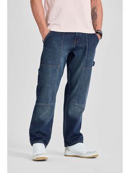Snitch - Blue Solid Relaxed Fit Jeans