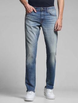 Jack & Jones - Blue Solid Slim Fit Jeans