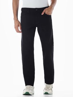 Jack & Jones - Black Solid Regular Fit Jeans