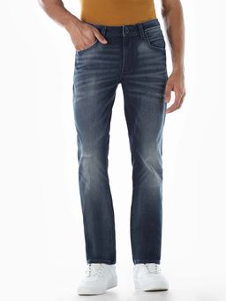 Jack & Jones - Blue Solid Regular Fit Jeans