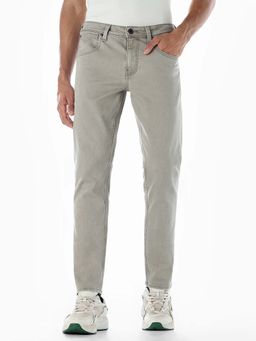 Jack & Jones - Grey Solid Slim Fit Jeans