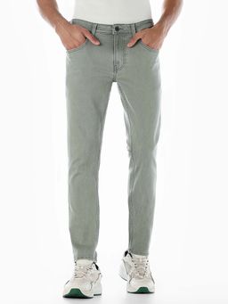 Jack & Jones - Green Solid Slim Fit Jeans