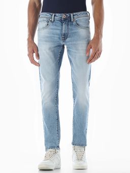 Jack & Jones - Blue Solid Slim Fit Jeans