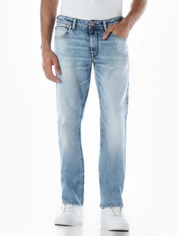 Jack & Jones - Blue Solid Regular Fit Jeans