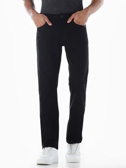 Jack & Jones - Black Solid Regular Fit Jeans