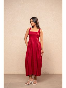 DEASHA INDIA - Demaria Red A-Line Dress