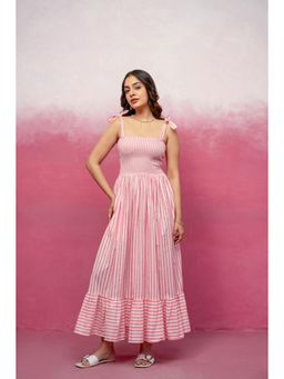 DEASHA INDIA - Julia Pink Striped Maxi Dress
