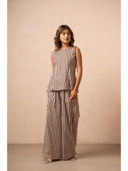 DEASHA INDIA - Kate Brown Striped Co-Ord Set