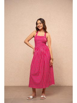DEASHA INDIA - Maahi Pink Gingham Halter Neck Dress
