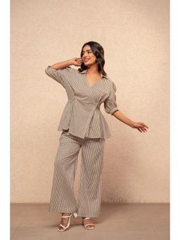 DEASHA INDIA - Myla Brown Striped Co-Ord Set