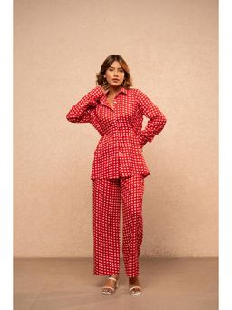 DEASHA INDIA - Siavi Red Gingham Co-Ord Set