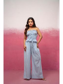 DEASHA INDIA - Vaama Blue Striped Co-Ord Set