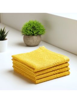 SPACES - Swift Dry Pure Cotton 4 Face Towels Sunflower Yellow (M)