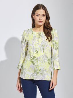 Latin Quarters - Women Green Printed Casual Top