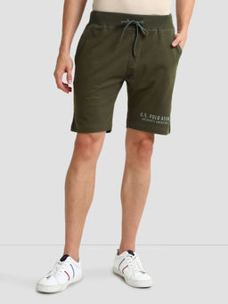 U.S. POLO ASSN. - Green Solid Knit Shorts