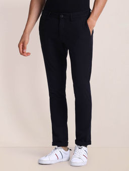 U.S. POLO ASSN. - Black Straight Cotton Linen Chinos