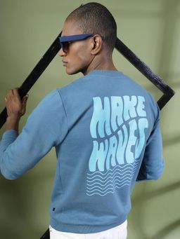 RIGO - Light Blue Printed Sweatshirt