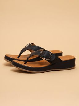 ERIDANI - Women Vienna Black Comfort Flip Flop Sandals