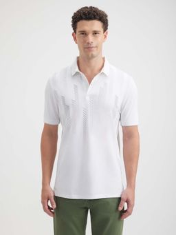 Pepe Jeans - Men's White Printed Short Sleeve Polo T-shirt