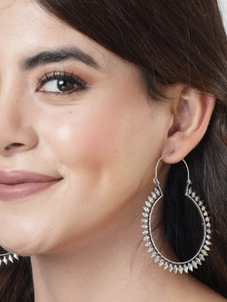 NVR - Women Full Circular Hoop Earring Silver