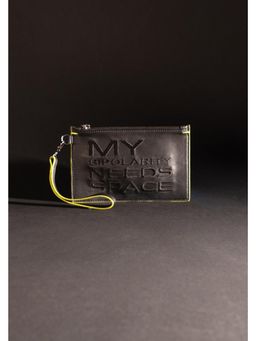 PRIMAL GRAY - My Bipolarity Needs Space Leather Travel Pouch