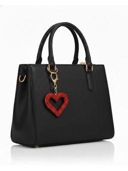 Shopsiiri - Crimson Love Heart Keychain - Red Rhinestone Heart Bag Charm