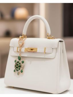 Shopsiiri - Lucky Emerald Turtle Keychain - Green Crystal Turtle Bag Charm