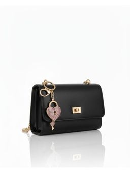 Shopsiiri - Love Locked Heart Keychain - Pink Crystal Lock And Key Bag Charm