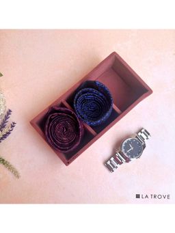 La Trove - Premium Velvet 3 Slot Tie Organiser