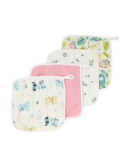 TIDY SLEEP - Muslin Baby 4 Layer Reusable Face Napkin for New Born (Pack of 4) (0-6 months)