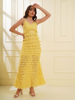 Attic Salt - Yellow Lace Slay On Summer Dress