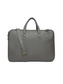 MBOSS - Faux Leather 15.6 Inch Laptop Messenger Bag Grey